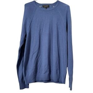 Banana Republic Factory Men's Merino Wool Raglan Sleeve Crewneck Sweater Blue M